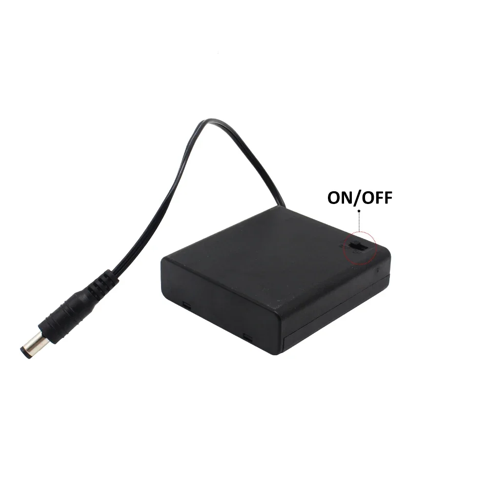 Boîte de batterie USB DC 4AA, boîtier de rangement d'alimentation Portable, conteneur LR6 avec câbles de plomb pour bandes lumineuses LED 5V