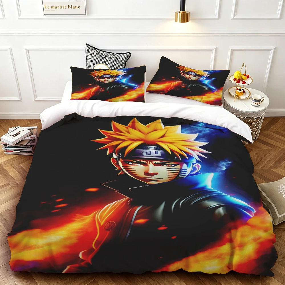 Naruto Duvet Cover Anime Bedding Set Kids Quilt Cover Queen King Size for Bedroom Decor Birthday Gifts