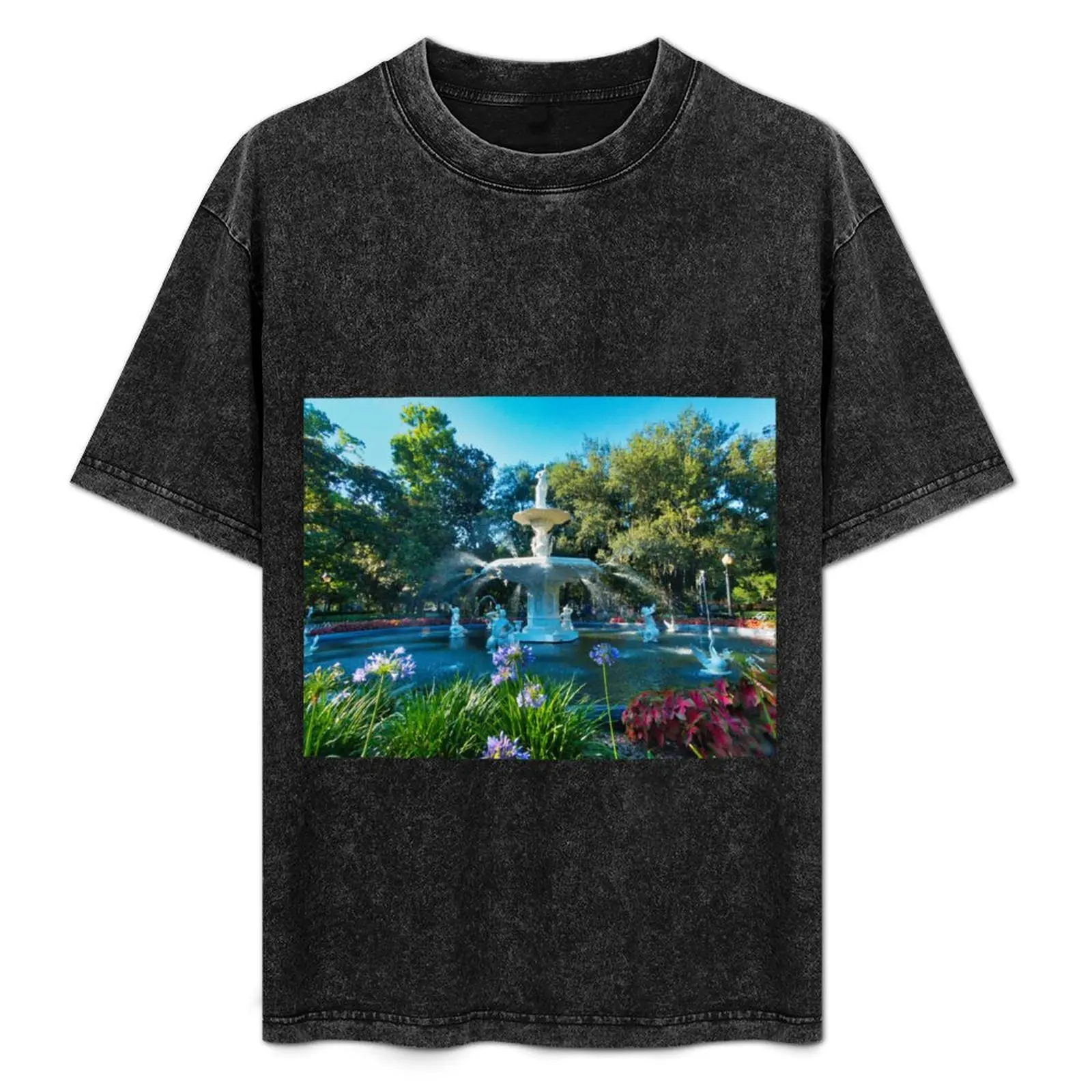 

Majestic Forsyth Park Fountain in Savannah, GA T-Shirt Comfortable Workout Short Sleeve Shirt
