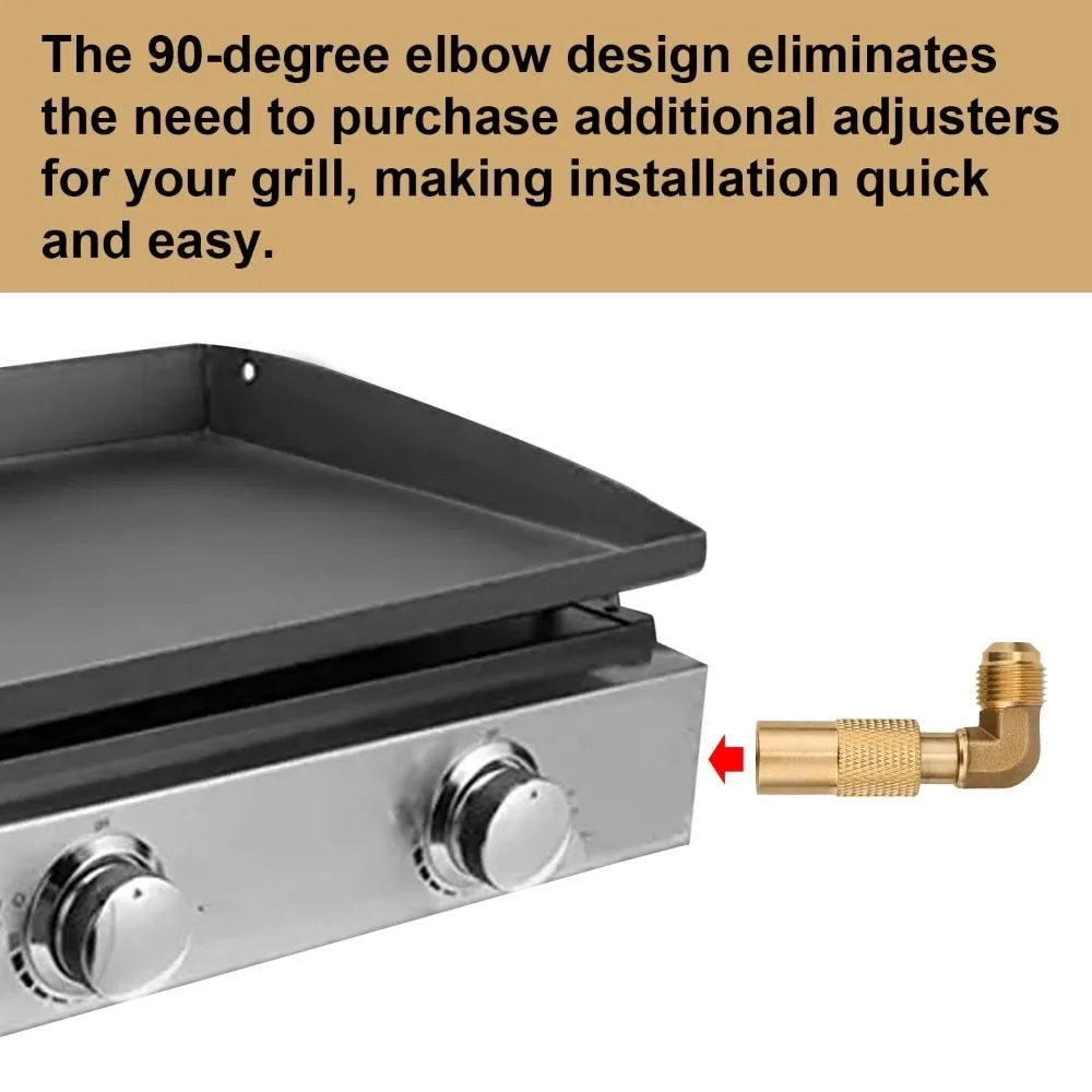 النحاس البروبان الكوع محول 3/8 "ذكر مضيئة الضغط المنخفض تحويل المناسب RV البروبان الكوع محول لبلاكستون 17in/22in #3