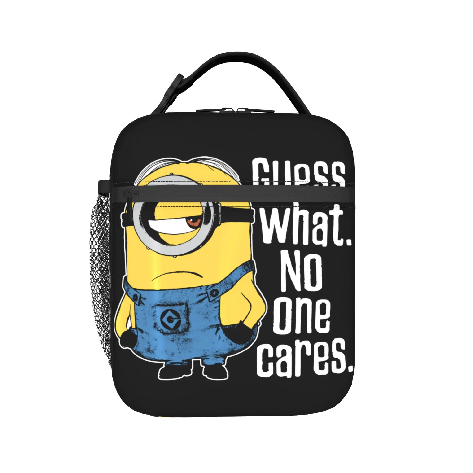 Cartoon M-Minions Lunch Bag Travel Portable Zipper Thermal Tote Handbags For Child  Oxford Custom Cooler Bag