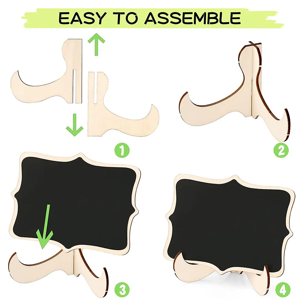 SQPP-Mini cartello per lavagna Confezione da 20 etichette per alimenti per buffet di feste, piccoli cartelli in legno con cavalletto per etichette per alimenti