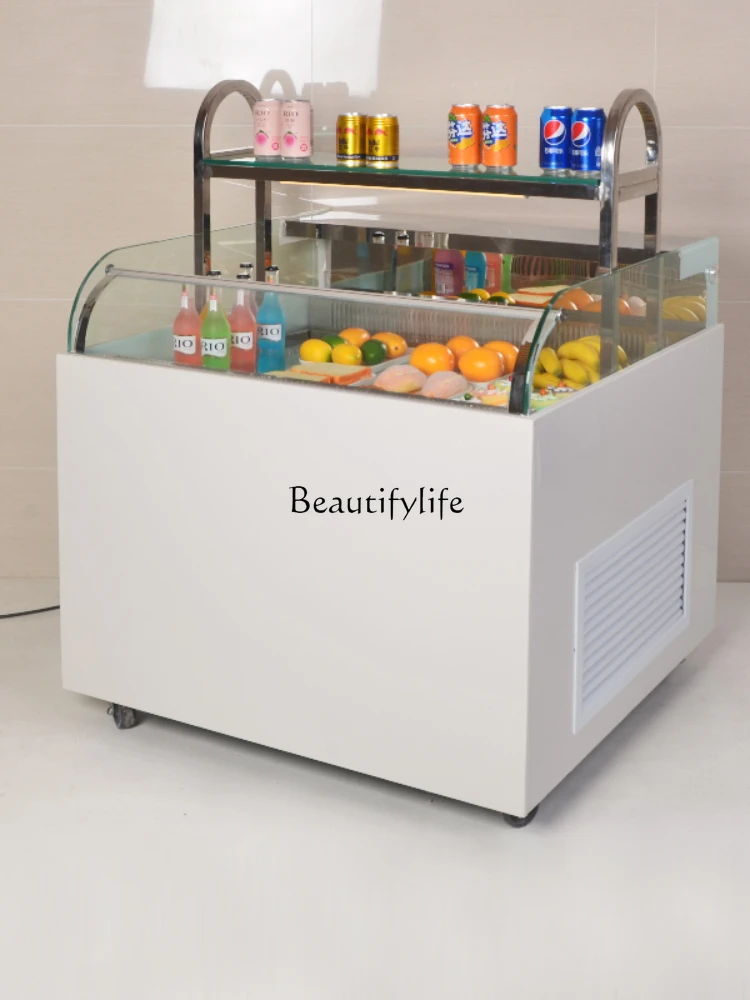 Open Sandwich Refrigerator Dessert Sushi Display Right Angle Cabinet