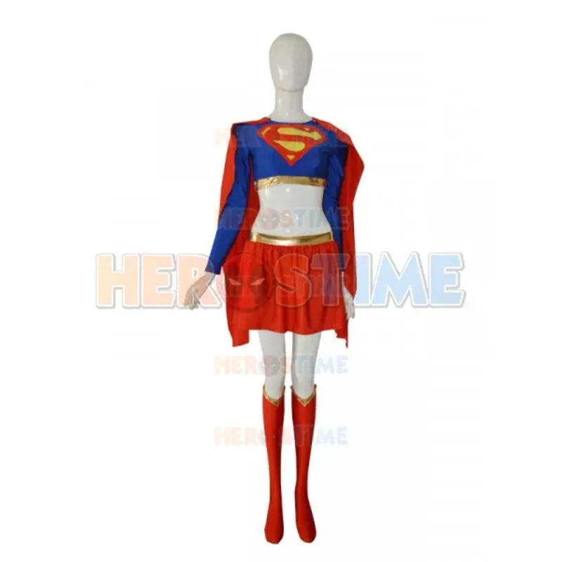 بدلة Supergirl من الألياف اللدنة أزياء تنكرية للفتيات الخارقات أزياء Zentai للسيدات فستان Zentai للأطفال البالغين