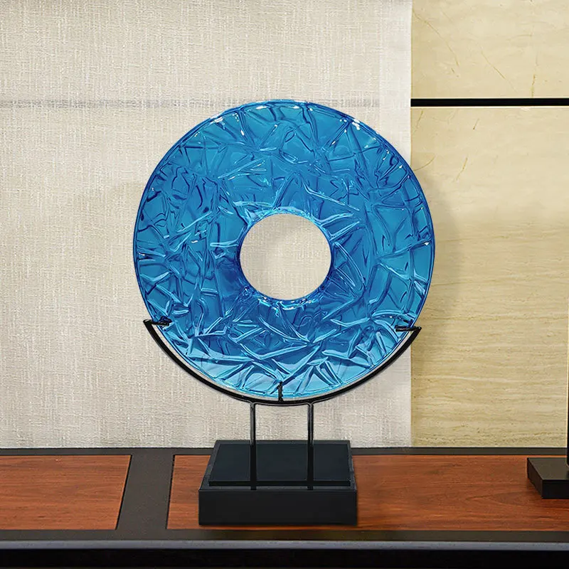 Yjq new Chinese transparent resin ring sculpture ornament living room entrance entrance TV cabinet decoration