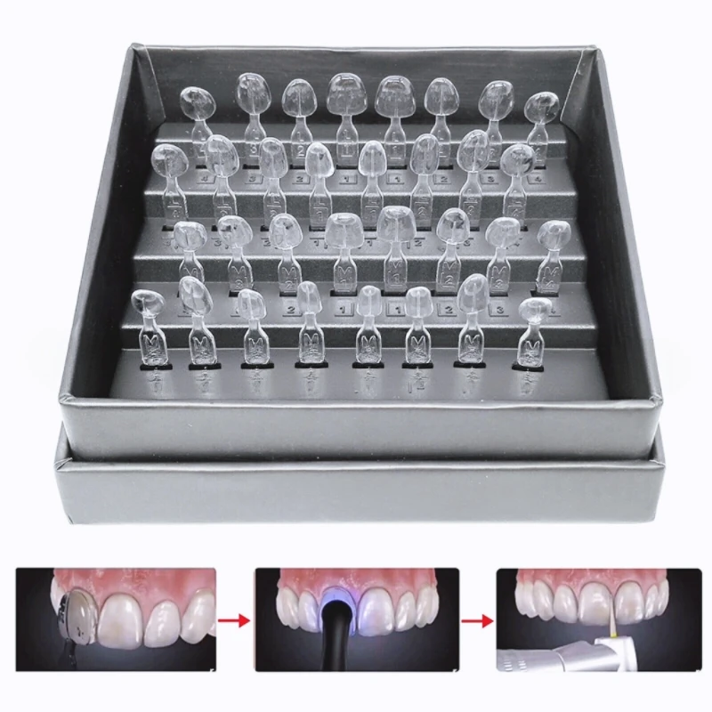Dental Veneer Mould Kit 32pcs/Set Composite Resin Mold Light Cure Autoclave Anterior Front Teeth Mould Teeth Whitening Tools