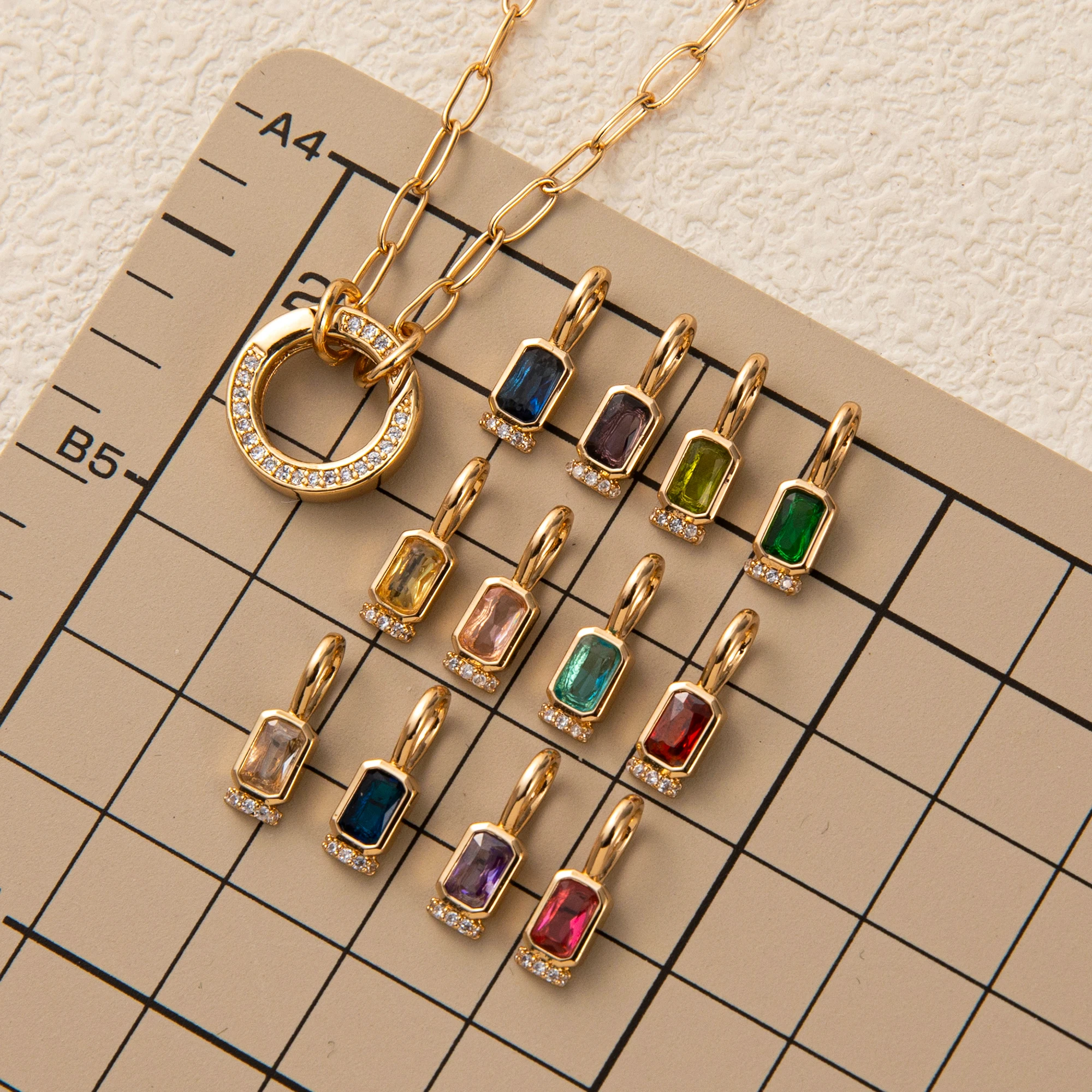 

Titanium steel December birthstone pendant, birthstone with adjustable buckle, DIY simple Mother's Day gift