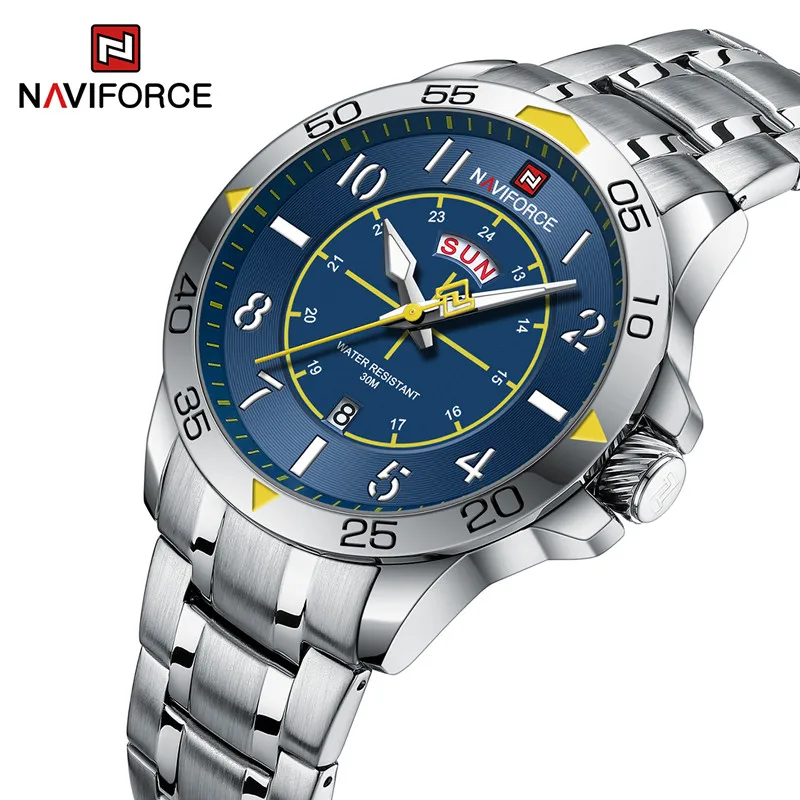 

NAVIFORCE Brand Design Men Watches Business Sport Stainless Steel Waterproof Luxury Quartz Wristwatches Relogio Masculino 2023