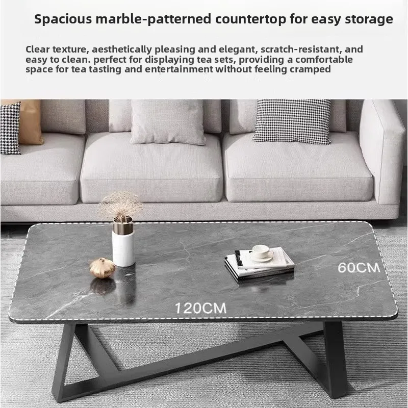 

Coffee table Italian light luxury living room sofa tea table marble pattern small low table small apartment edge table