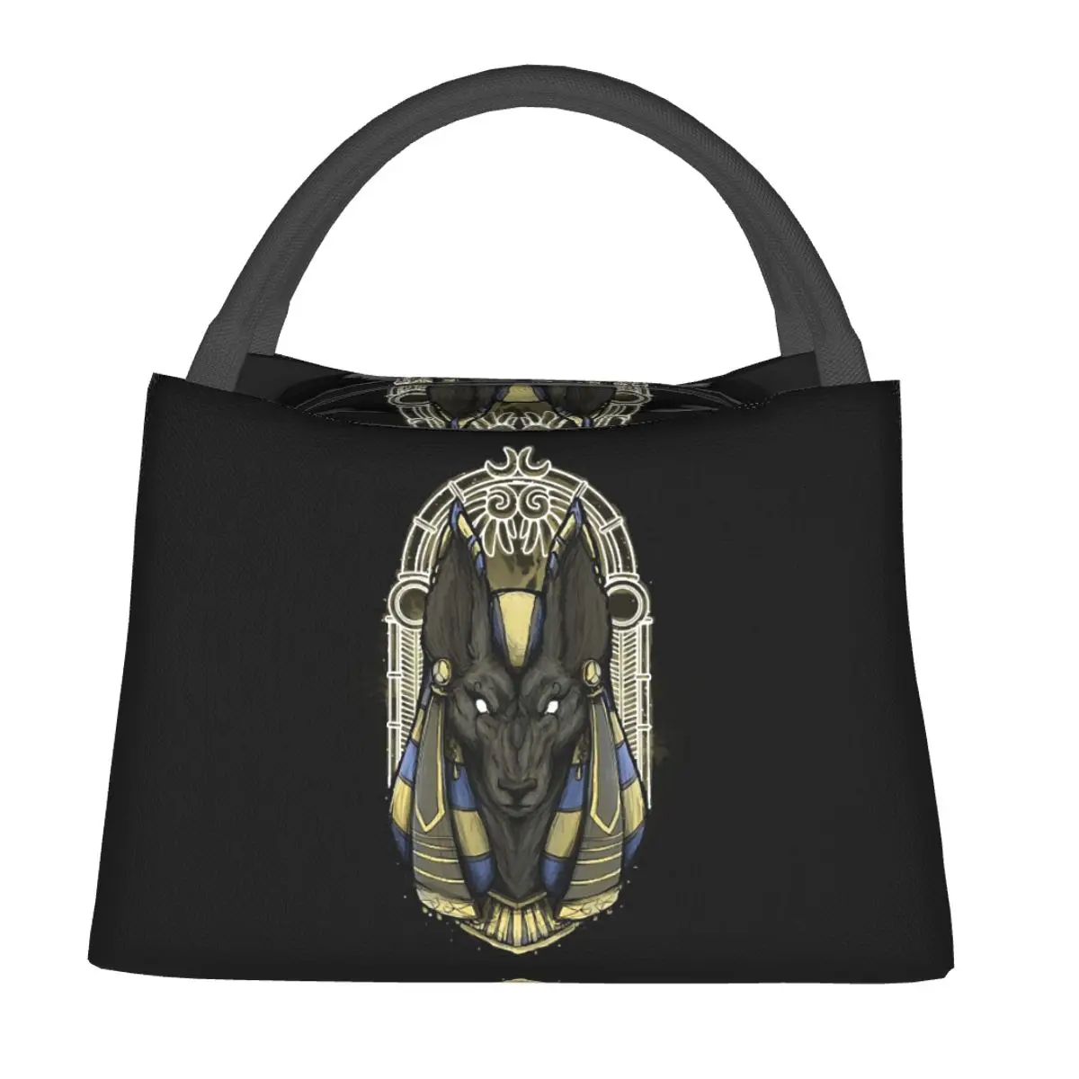 Egyptian God Anubis Art Lunch Bags Insulated Bento Box Leakproof Lunch Tote Picnic Bags Thermal Bag for Woman Children School