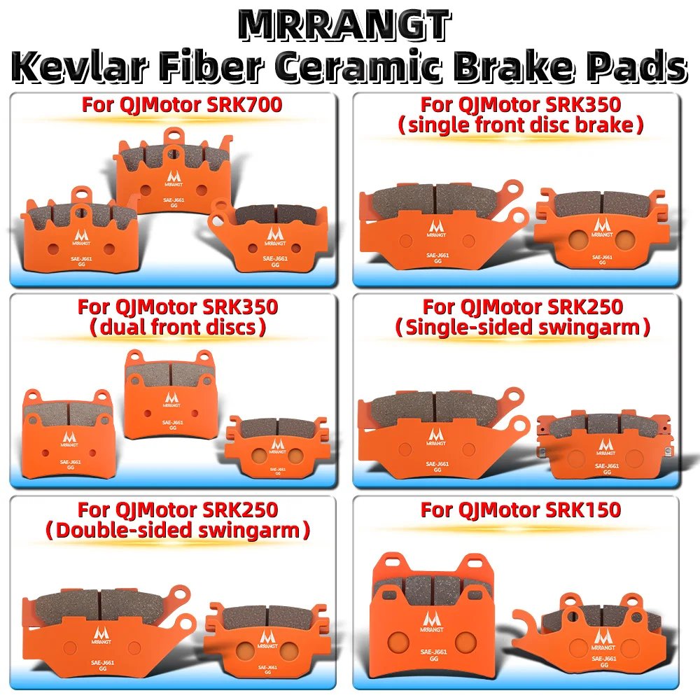 MRRANGT Motorcycle Ceramic Brake Pads Set for QJMotor SRK700 SRK350 SRK250 SRK150 Brake pad