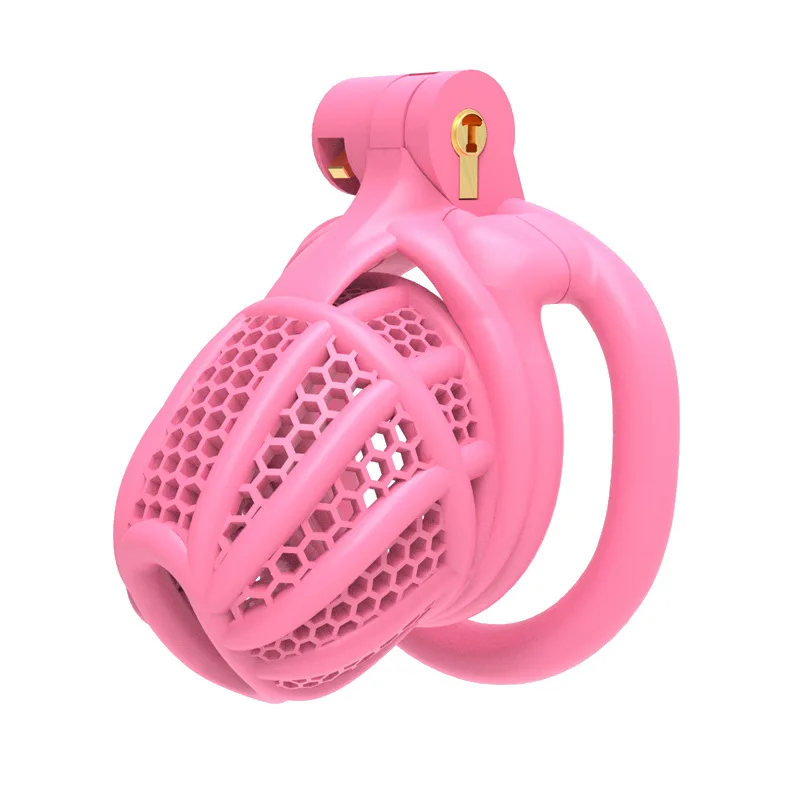 2024 New 3D Beehive Series Bee Chastity Lock Pink Breathable Lightweight Men\'s Chastity Utensil Fun Supplies Sexy Toys for Men