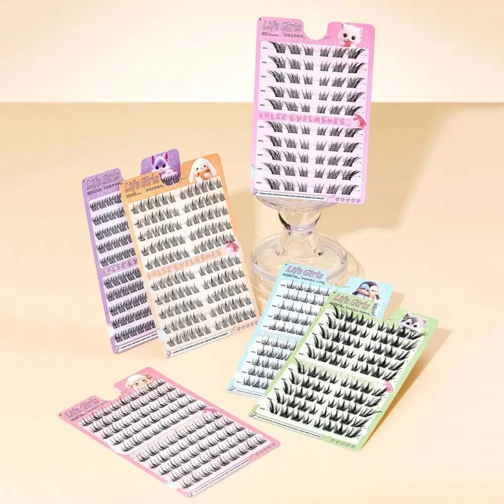 세그먼트 개별 속눈썹 사선형 대용량 L 컬 인조 속눈썹 6-14mm DIY 속눈썹 연장 메이크업 도구