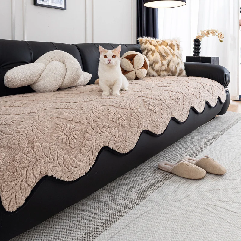 New style irregular-shaped plush velvet non-slip luxury high-end all-season universal autumn and winter thickened jacquard