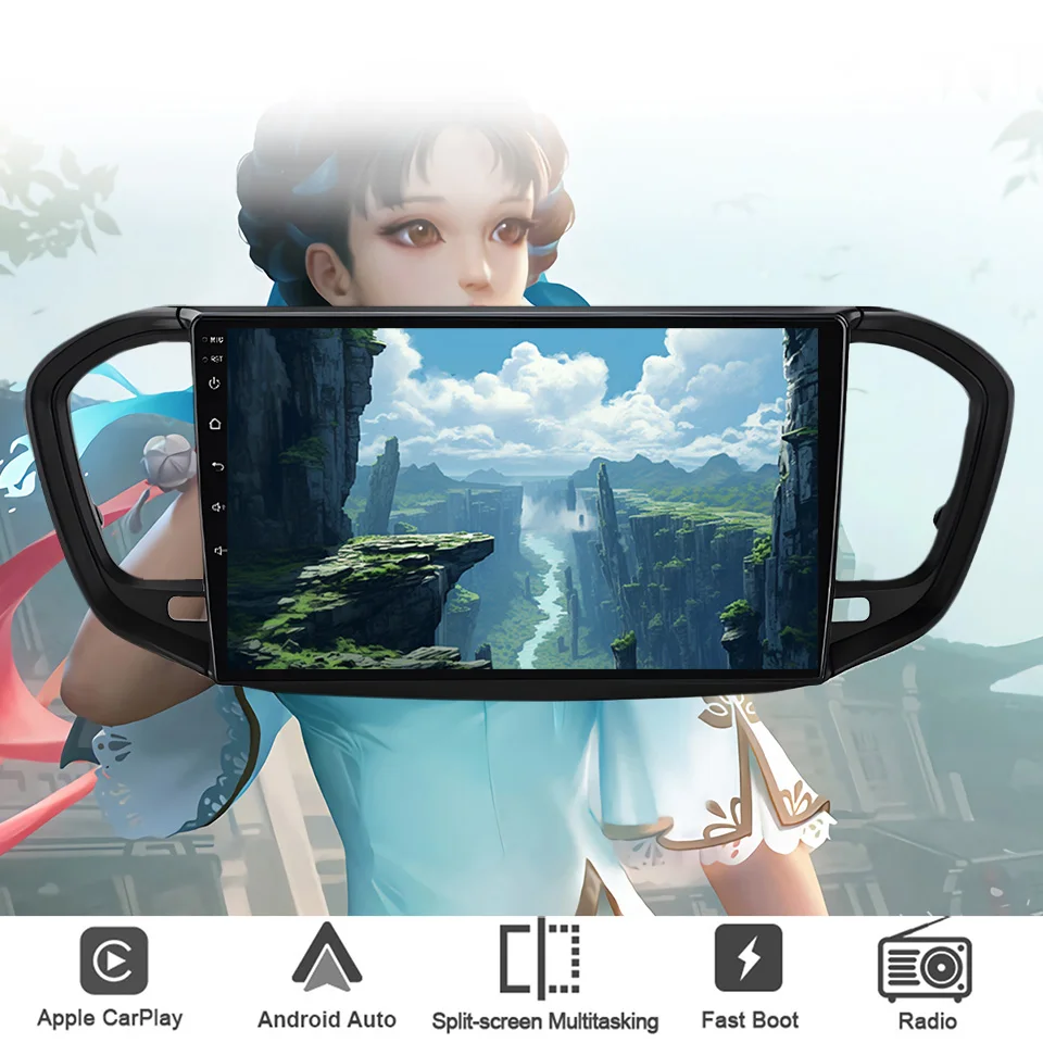 10‘’ QLED Android 14 8G Ram Car GPS Navi Music Video Multimedia Player For LADA Vesta 2023 2024 Auto Stereo Head Unit