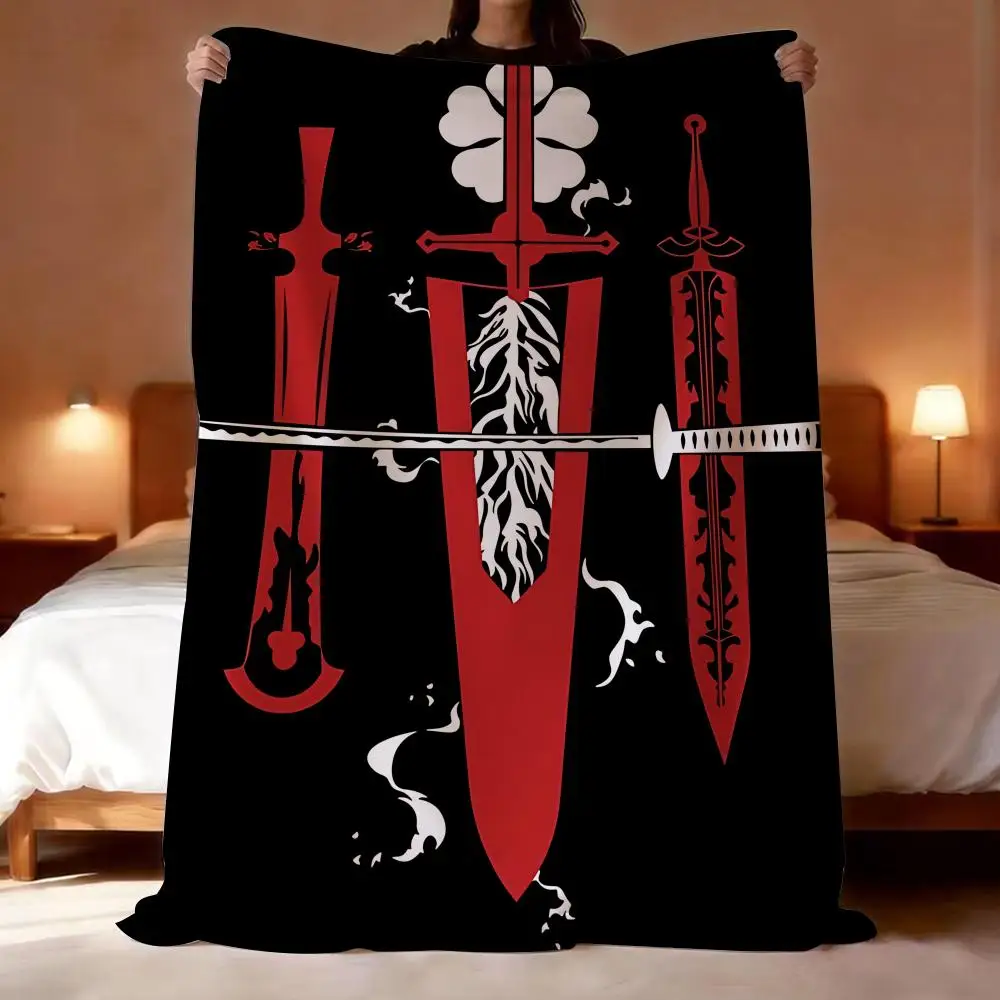 

Anime Black Clover Throw Lightweight 240g Flannel Blanket Soft Skin-friendly for Summer Cooling