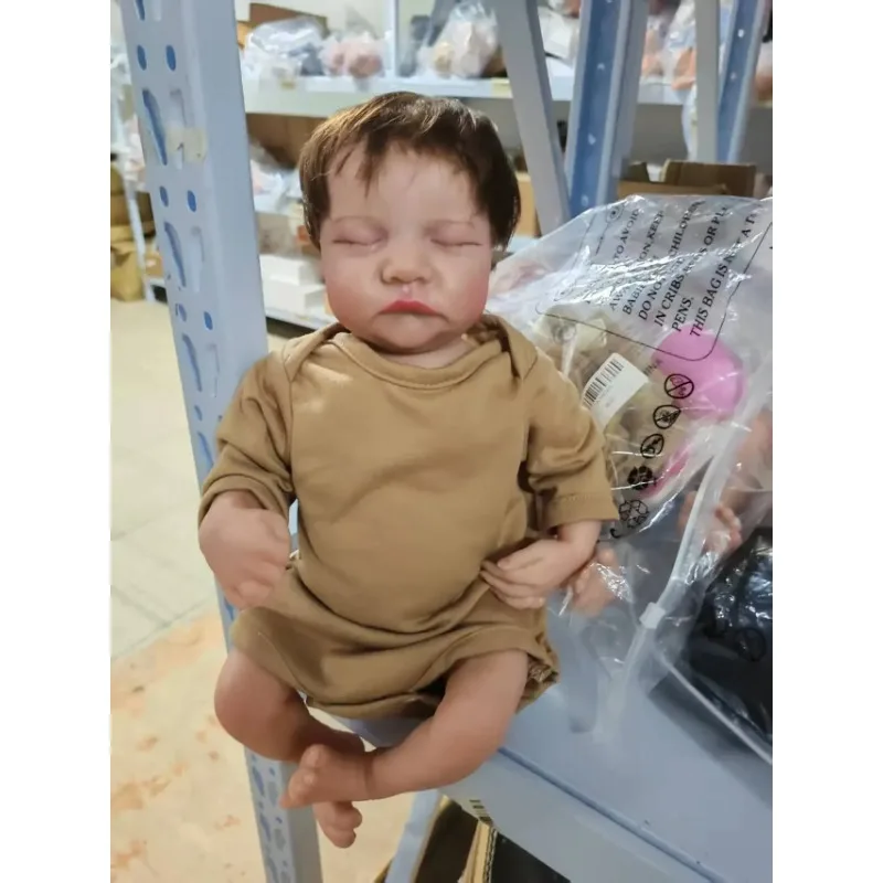 19 Inch 48cm Cotton Body / Full Body Vinyl Reborn Baby Doll Levi Lifelike Doll Toy for Kids