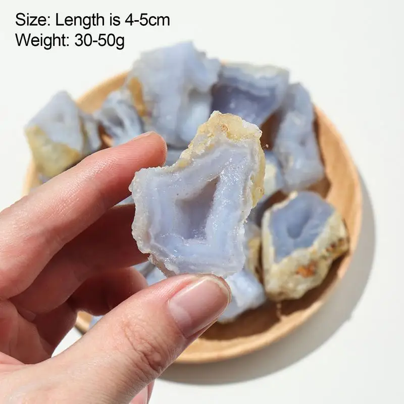 1pc Natural Blue Chalcedony Irregular Agate Raw Stone Energy Mineral Specimens Healing Crystal Meditation For Home Decor