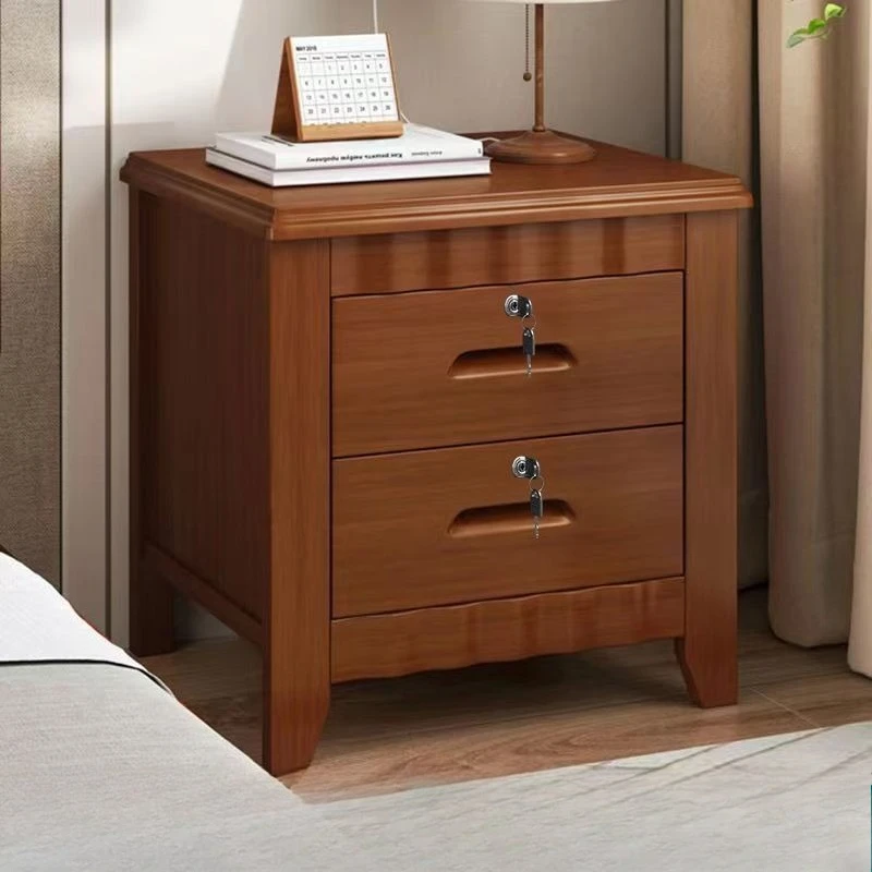 

Прикроватная тумба из массива дерева с запирающимися ящиками в китайском стиле, 2-х ярусная прикроватная тумба с бесшумными направляющими, мебель для спальни