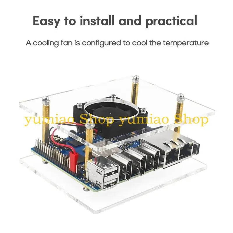 587B Transparent Shell Cover for OrangePi 5 Case Acrylic Enclouse Clear Box Multiple Layer (Optional)