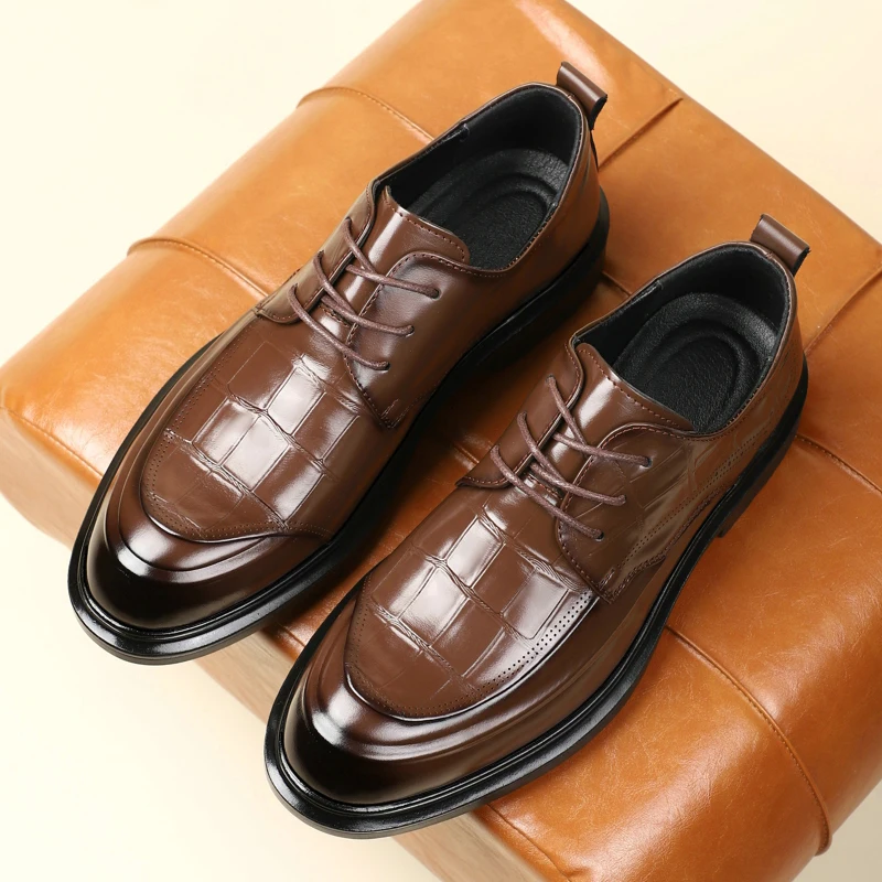 

Мужские классические туфли Оксфорды из натуральной кожи, черные и коричневые, на шнуровке, для свадьбы, офиса, деловых встреч, формальные туфли для мужчин.