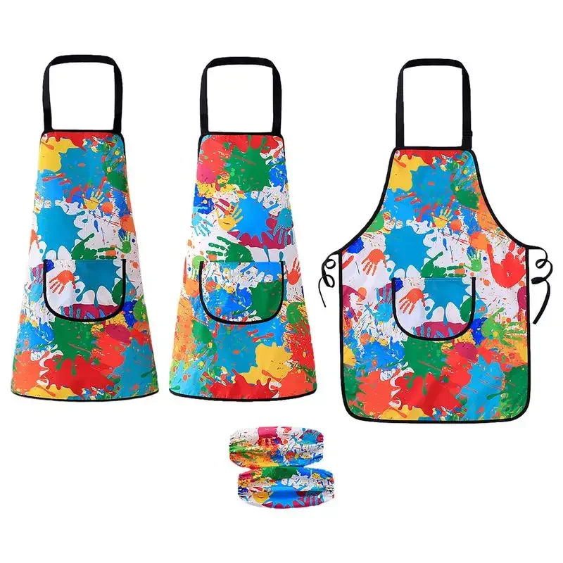 Children's Art Apron Multi-purpose Waterproof Painting Apron With 2 Sleeves And Pocket Suitable For Painting, Baking And DIY