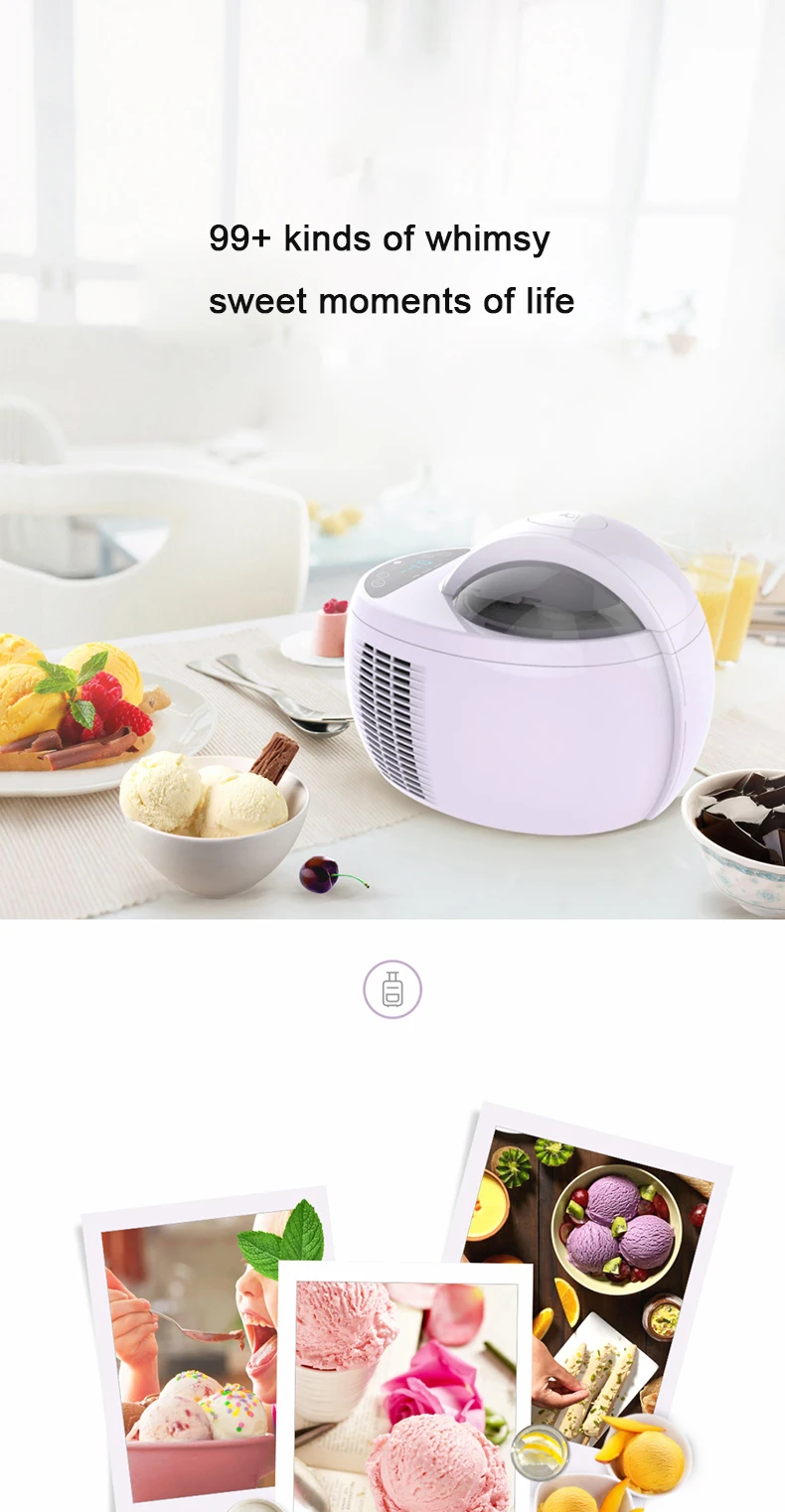 Automatic Soft Hard Italian Ice Cream Maker Machine Household  Frozen Fruit Ice Cream Making Machine