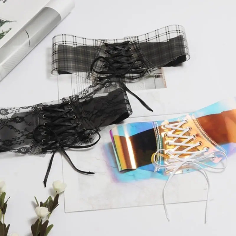 652F مشد الجسم المشكل متعدد الاستخدامات حزام من الجلد الشفاف للكرنفال #4