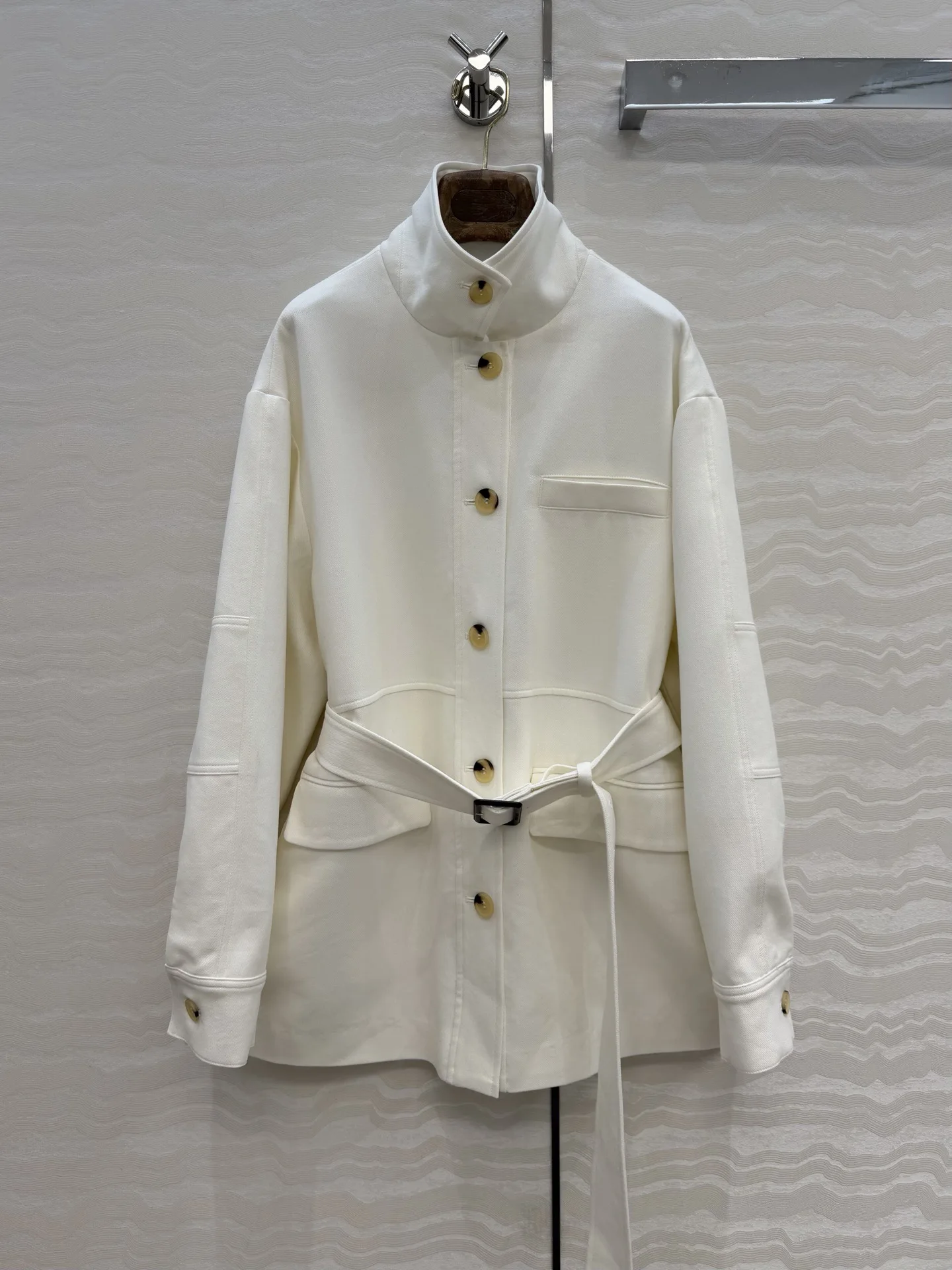 Women Elegant Belted Oversized Jacket, Wool Linen Cotton Blend, Dense Soft Fabric, Lazy Chic Style