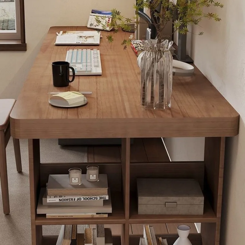 Meja ganda siswa anak kayu solid sederhana