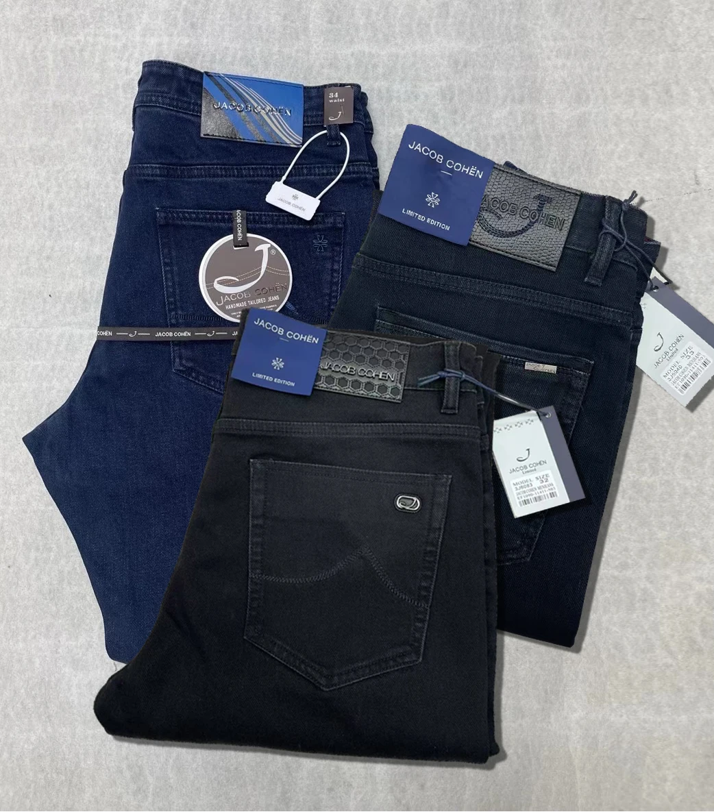 

BLLIYOSS Jeans Thin Cotton Men 2025/FW New Business Embroidery straight-leg Outdoors Pants Old Money High Quality size 30-42