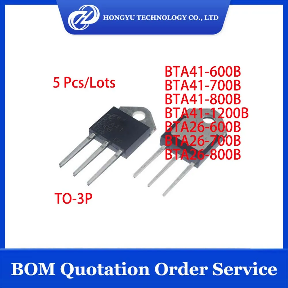 5 Pcs BTA41-600B BTA41-700B  BTA41-800B BTA41-1200B BTA26-600B BTA26-700B BTA26-800B  BTA41 BTA26 TO-3P Thyristor In Stocks