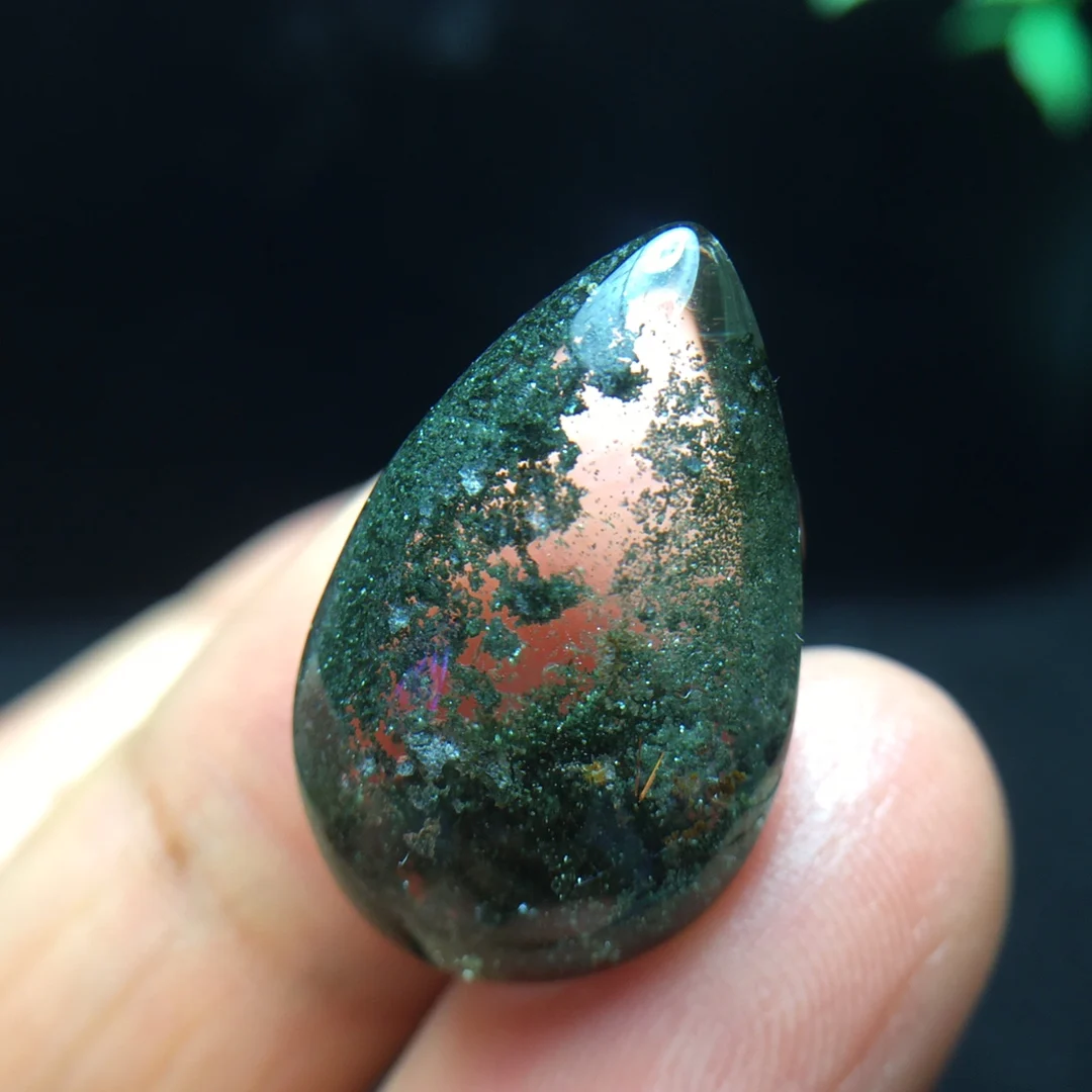 

Natural Green Phantom Quartz Pendant Jewelry Big Clear Women Man 25.3/15.8/9.5mm Water Drop Necklace Phantom Rare Garden AAAAAA