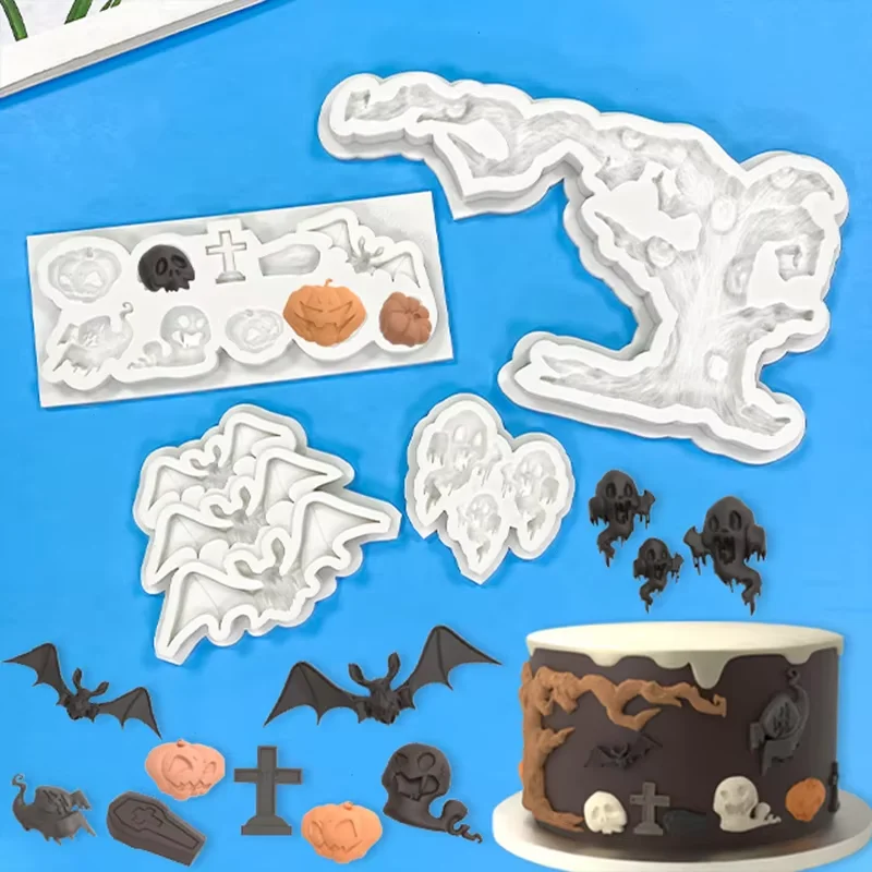 Ghost Halloween Silicone Sugarcraft Mold Resin Tools Cupcake Baking Mould Fondant Cake Decorating Tools