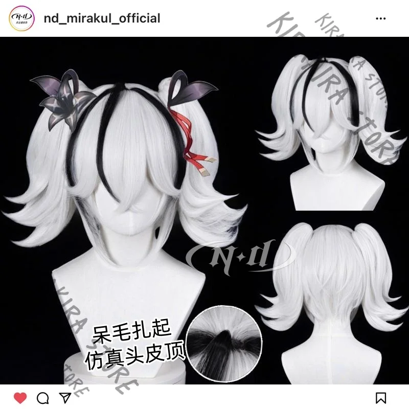 

Wuthering Waves Camellya Anime Periwig Cosplay Wig Handcraft Comic-con Toupee Horse Tail Hairpiece Headdress Props