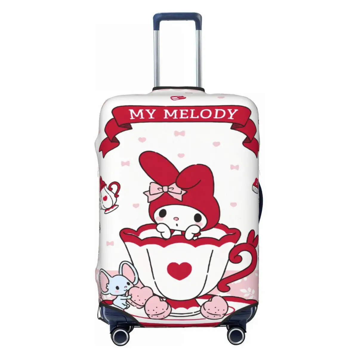 

Custom Cute My Melody Bunny Luggage Cover Protector Fashion Cartoon Travel Suitcase Covers for 18-32 Inch