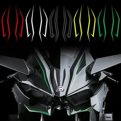 4 Stuks Motorfiets Kuip Reflecterende Sticker Voorste Kop Strip Voor Kawasaki Ninja Ninja400 H2 H2sx Stijl Pull Bloem Stickers