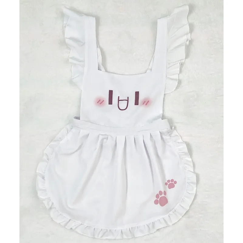 

Kawaii Cat Paw Print Apron Anime Maid Cosplay Props Japanese Elegant Harajuku Soft Sister Cute Apron Cleaning Baking Costume
