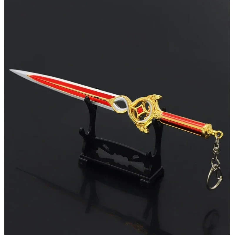 22cm/8.66in portão de baldur esquema de artesanato escarlate samurai espada periféricos de jogo chaveiro de metal modelos de armas acessórios de mesa
