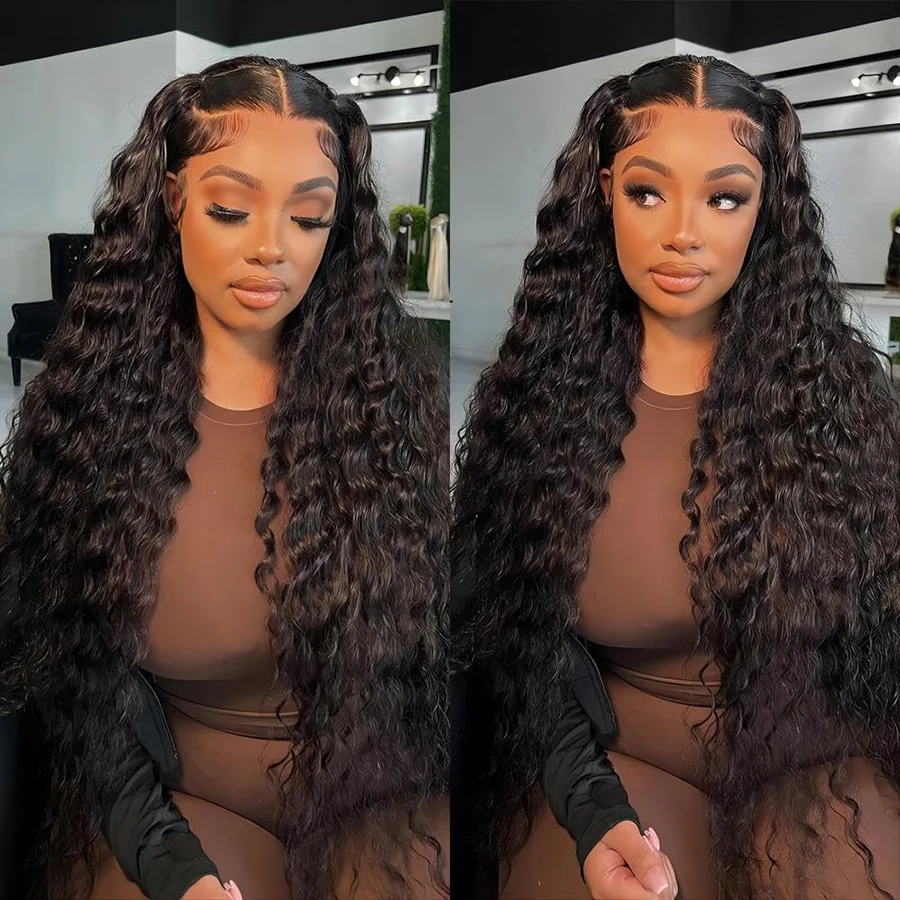 Lace Front Wig Human Hair Deep Wave With Baby Hair 30 Inch Bling Human Hair Wigs Grade 10 Curly Lace Front Wig Human Hair