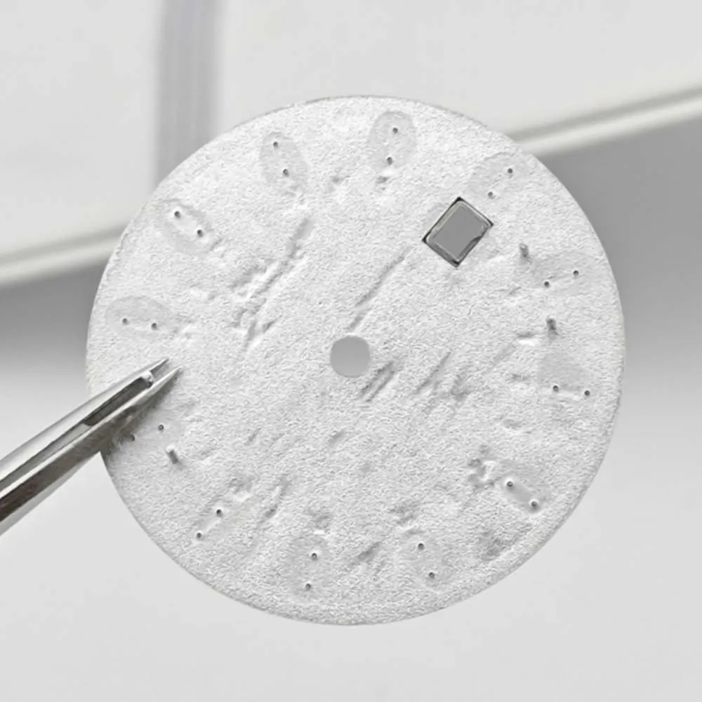 35-mm-Zifferblatt, kein leuchtendes silbernes Nägel-Zifferblatt NH35, für NH34-NH35-Uhrwerk, einzelne Kalender-Zifferblätter, modifiziertes Zubehör