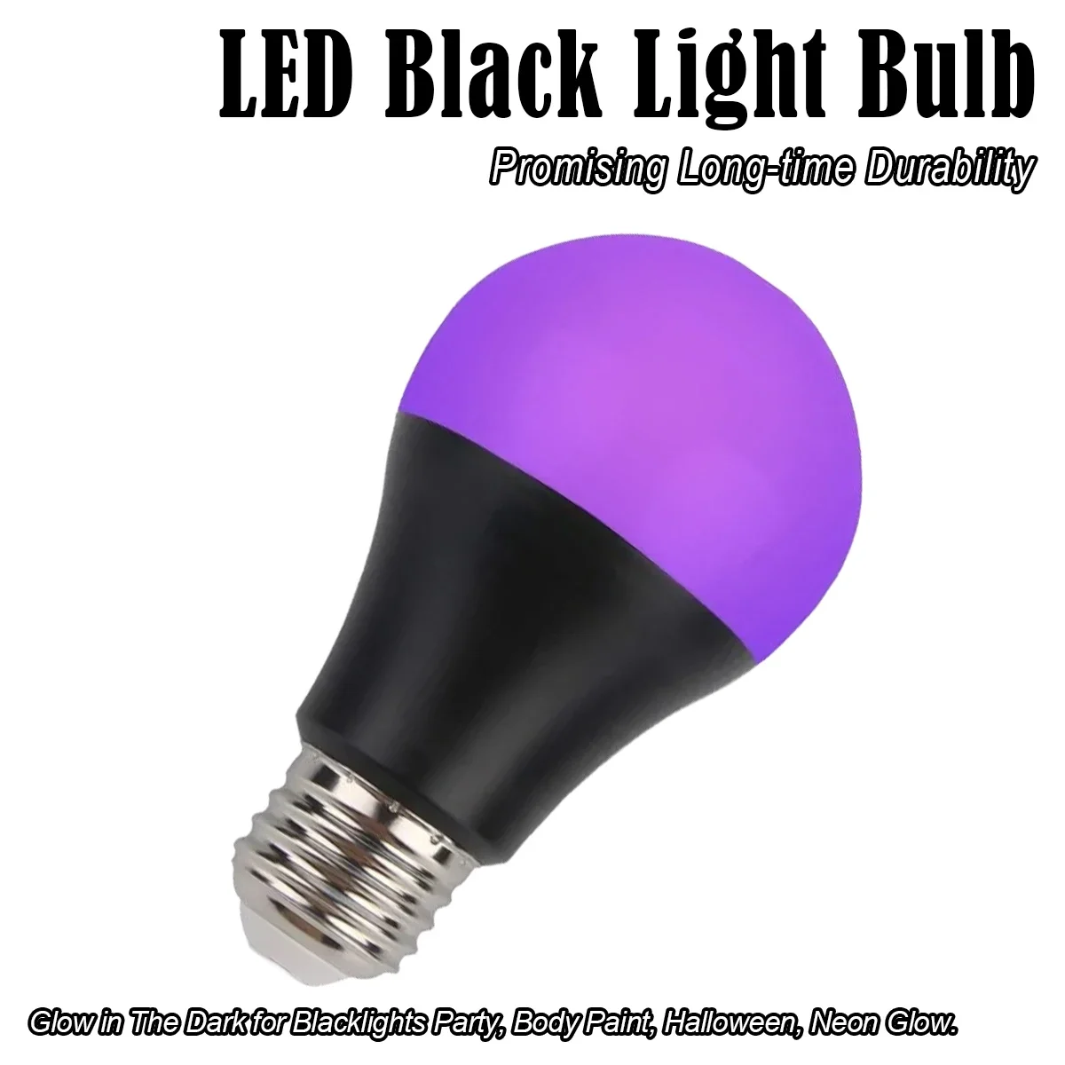 Pop A19 Black Light Led Bulb 9W Globe Lamp Atmosphere 395NM Home Lampe Decorative White/Black Shell Glow 110v/220v 400NM 360 Clu