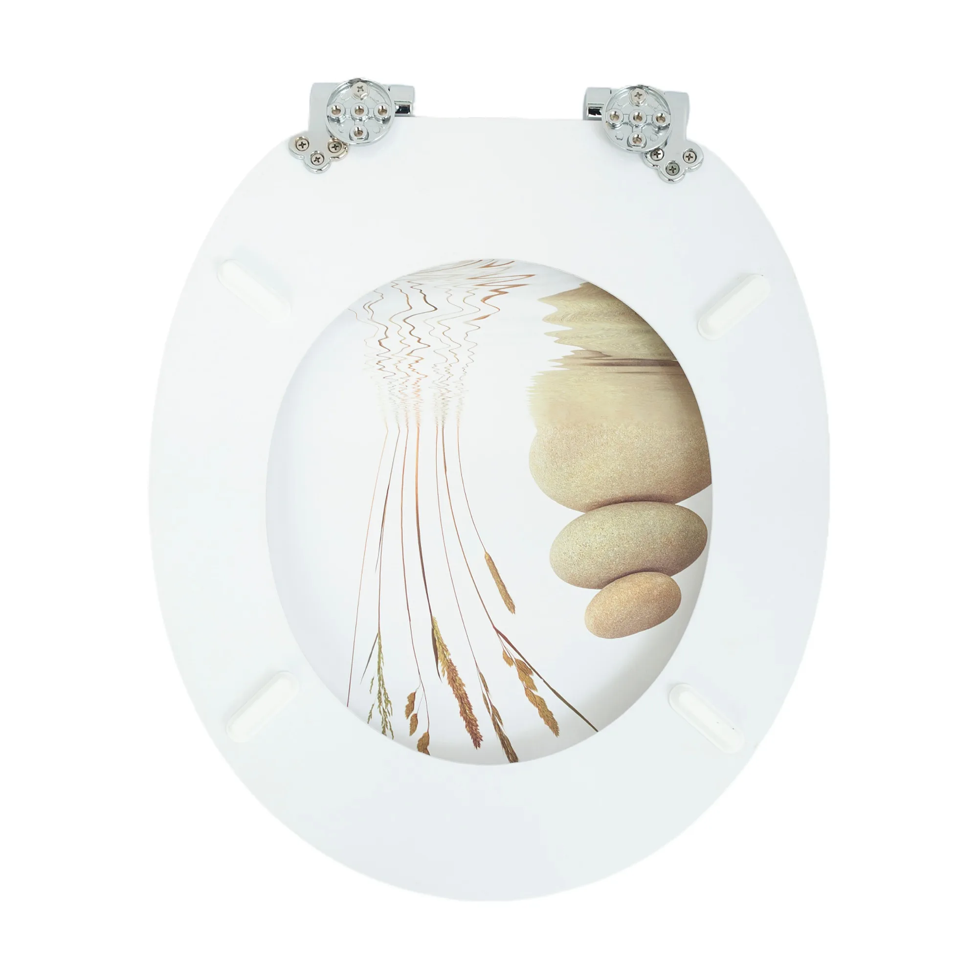 SAINOS WC-Sitz mit Soft-Close-Funktion, WC-Sitz aus Holz, universeller Toilettensitz, langlebiger, stabiler MDF-Toilettensitz, belastbar bis 190 kg, einfache Installation, Zinklegierungsscharnier, antibakteriell und leicht zu reinigen – Detail 16