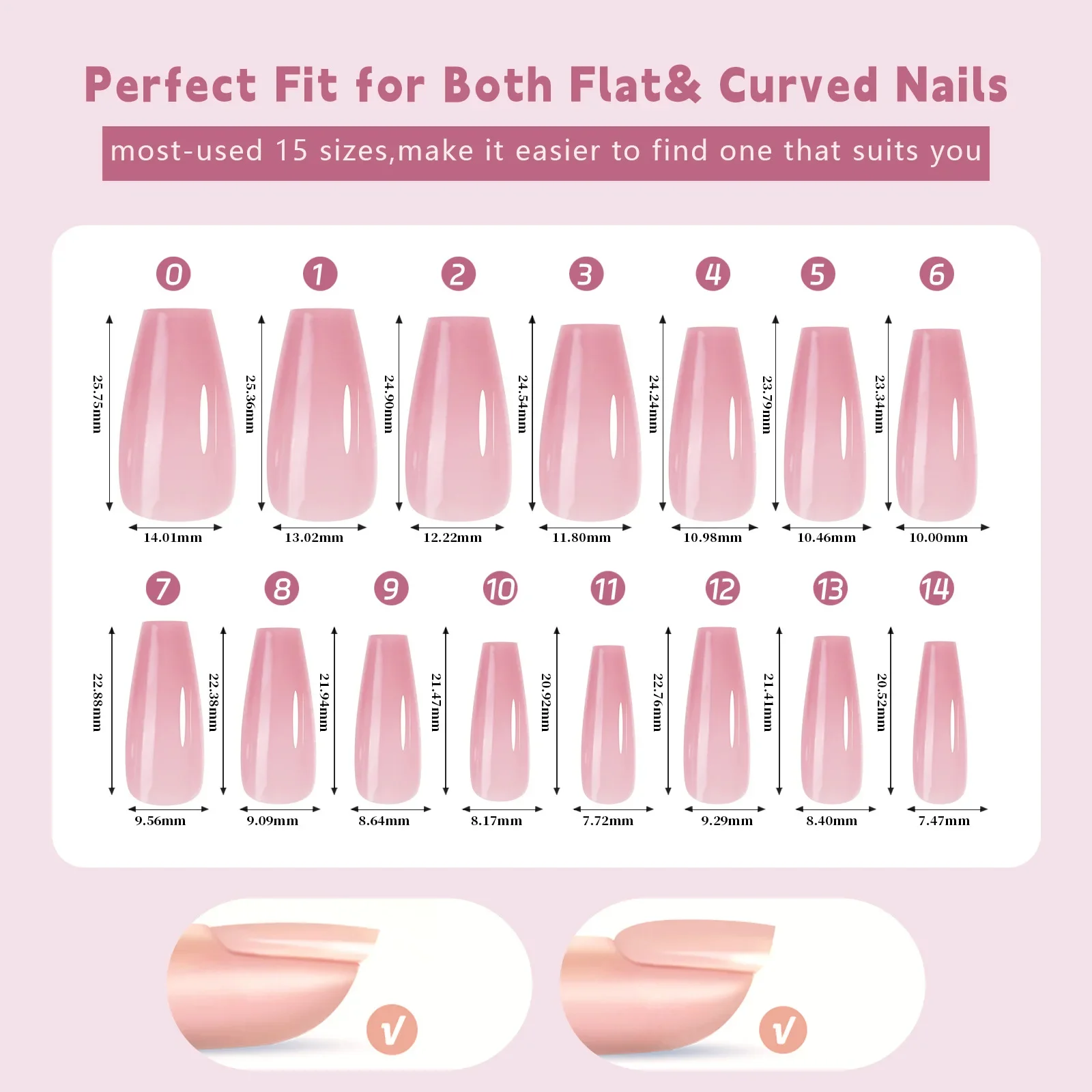 24 wearable false nails shipped randomly, press-on type, almond-shaped, seamless, removable and reusable, full-coverage nails.
