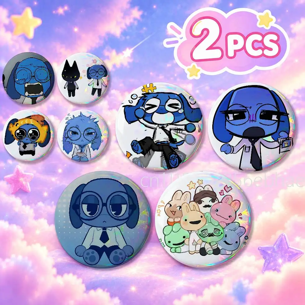 For Animal Hospital Secretary 2Pcs Round Badge Set Button Brooch Pin, Anime Game Fans Collectible Decor & Birthday Gift
