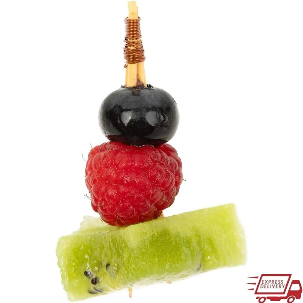 

Одноразовые бамбуковые наборы для коктейлей, 100 шт., прочные шампуры для закусок, латунные верхние декоративные зубочистки, идеальные вечеринки, барбекю