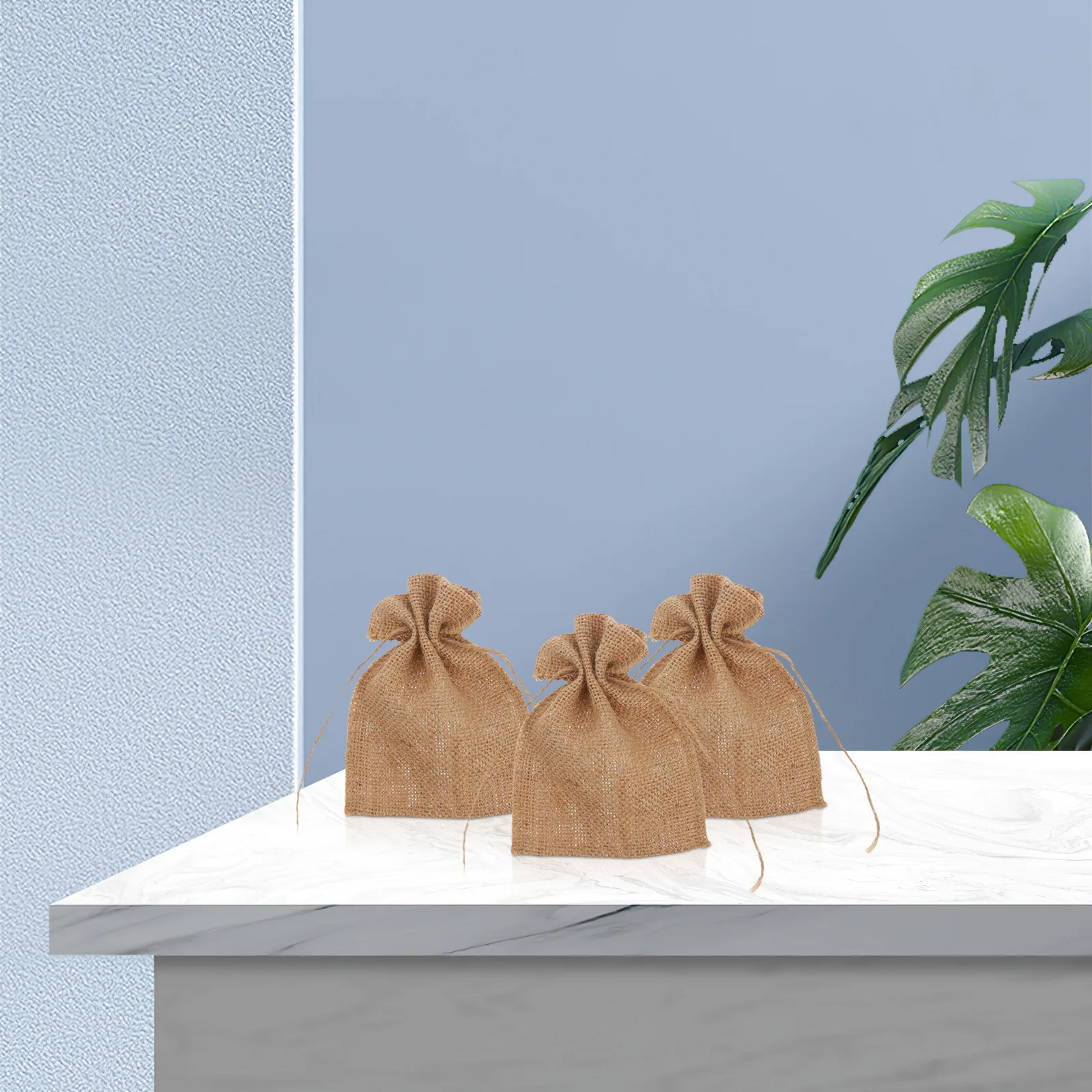 

10Pcs Jute Drawstring Bags Small Burlap Pouches for Party Favors Wedding Gifts Candy Storage Rustic DIY Craft Organizers