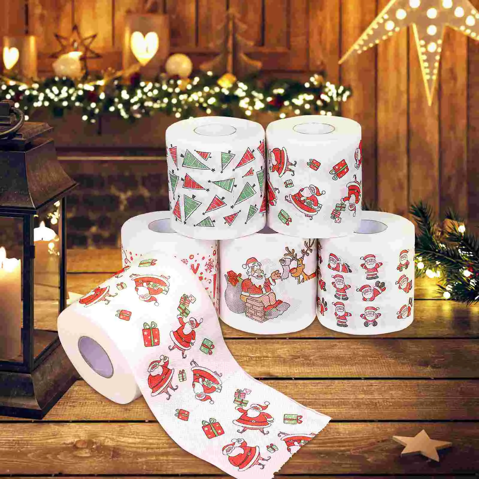 Guardanapos de papel higiênico de Natal com padrão para decoupage, presentes para meninas, lenços estampados