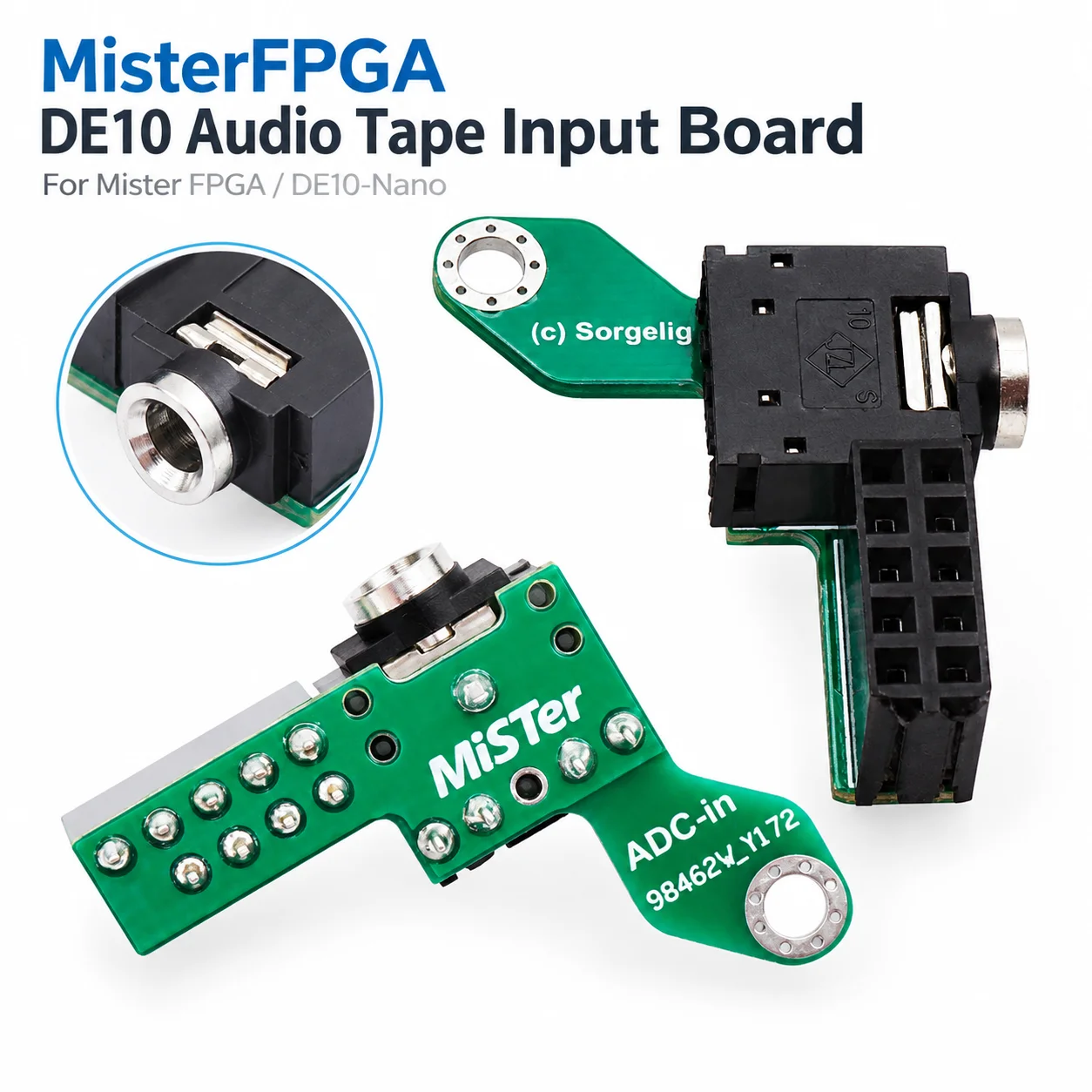 MiSTer FPGA DE10-Nano Audio Tape Input Board ADC-in Audio Interface Expansion PCB