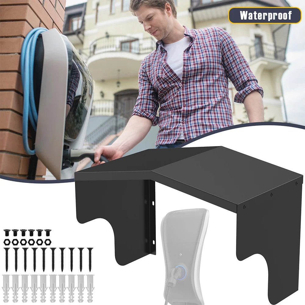 

Металлический защитный чехол для зарядного устройства для электромобилей, зарядная станция для электромобиля, защитный дах с монтажными аксессуарами, черный